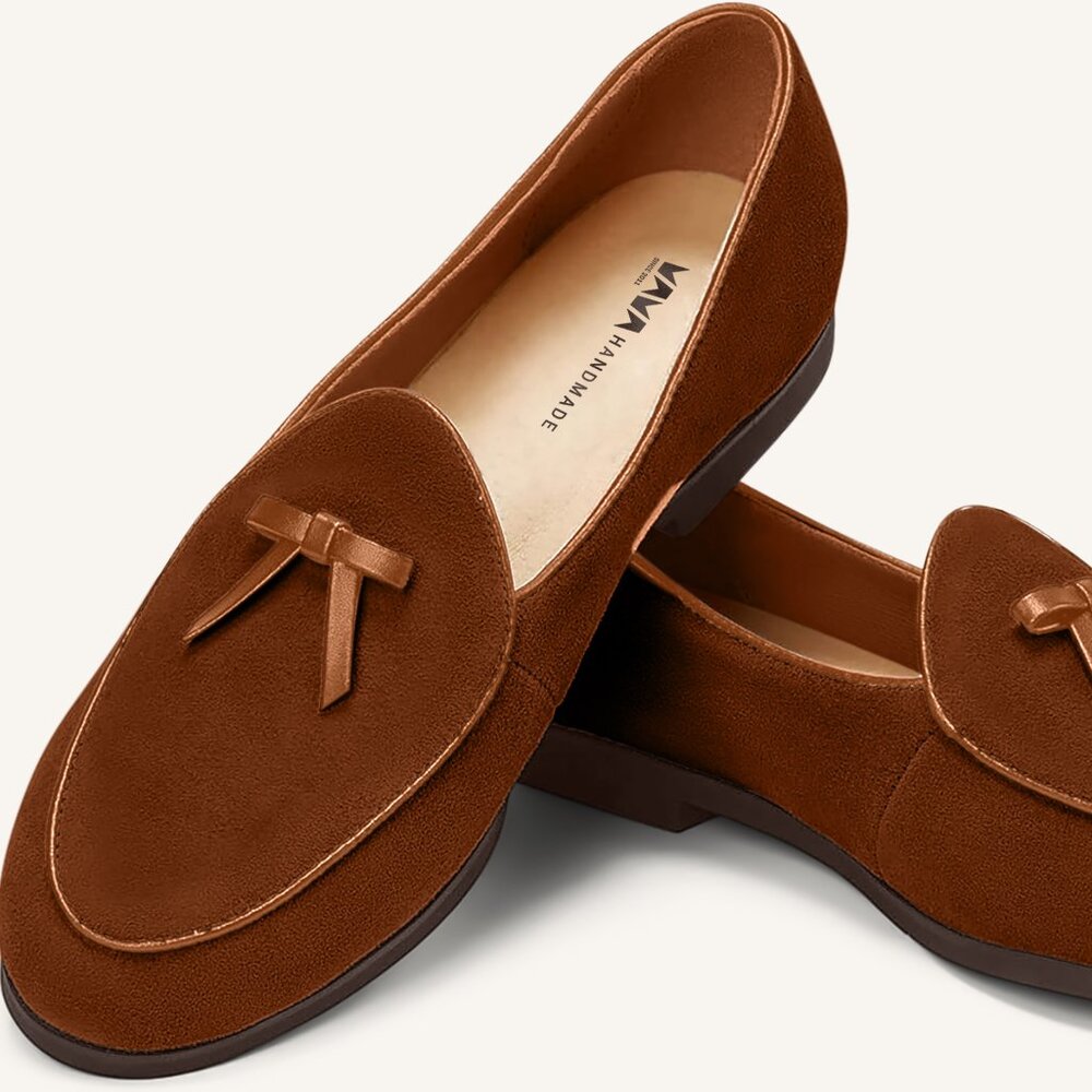 M.A.M.A. Bow Collection - Women's Brown Loafers